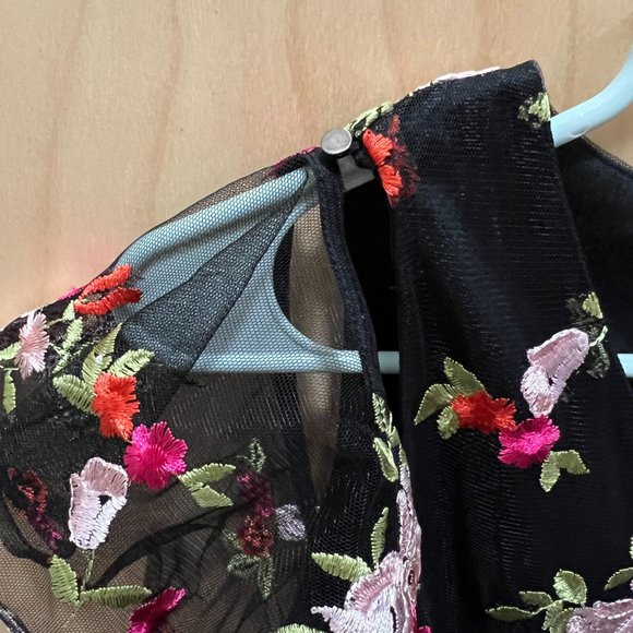Sam Edelman Floral-Embroidered Cold-Shoulder Midi Dress - Picture 13 of 16